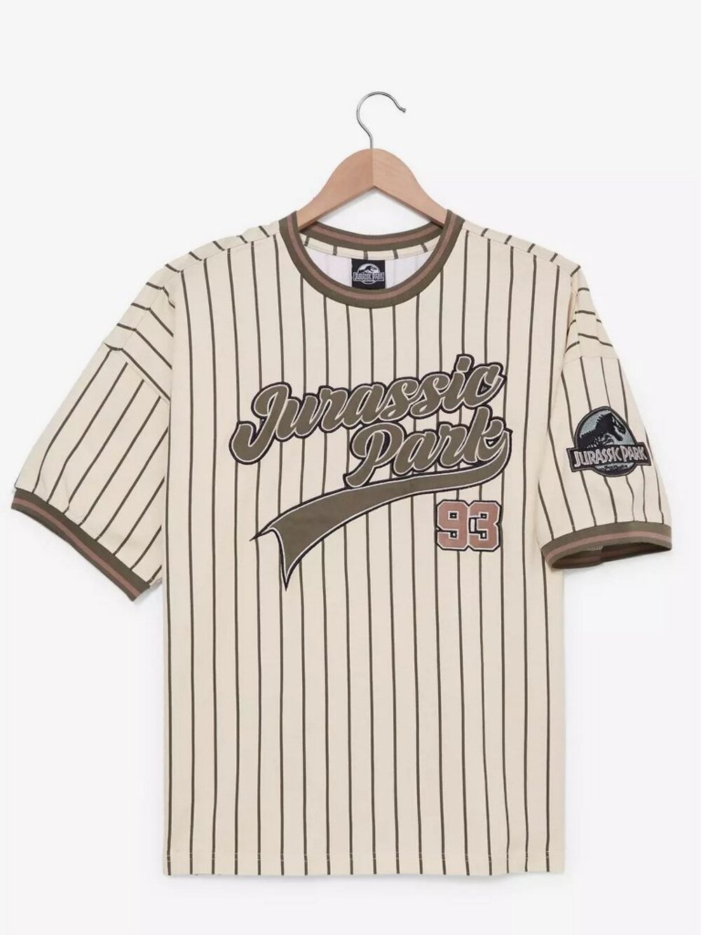BoxLunch Jurassic Park Striped Baseball T Shirt